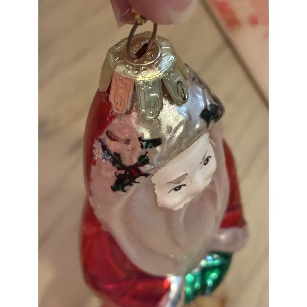 Santa's Best Mercury Glass Santa Ornament Vintage Christmas Xmas
